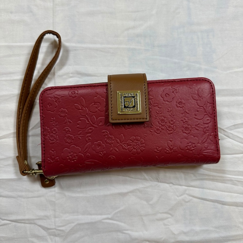 Stone Mountain Floral Embossed Zip Around Wallet Wristlet - Picture 1 of 6